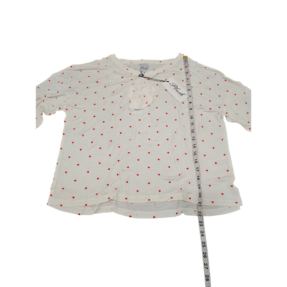 Revolve Plush Pajama Set Size S White Red Heart Print - Picture 5 of 8